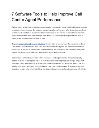 7 Software Tools to Help Improve Call Center Agent Performance