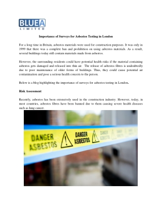 Importance of Surveys for Asbestos Testing in London