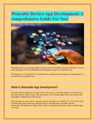 Wearable Devices App Development- A comprehensive Guide For You