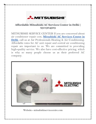 Affordable Mitsubishi AC Services Center in Delhi