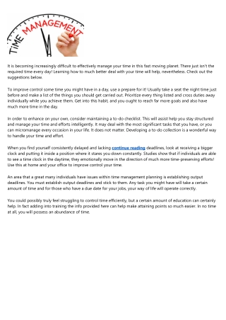 Easy Advice On Personal Time Management That Are Easy To Adhere to