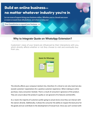 Why to Integrate Quote on WhatsApp Extension
