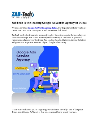 Google AdWords Agency Dubai