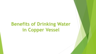 Benefits of Drinking Water in Copper Vessel