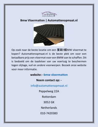 Bmw Vloermatten | Automattenopmaat.nl
