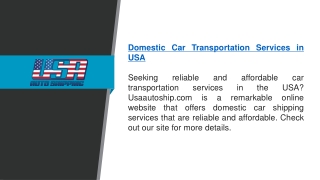 Domestic Car Transportation Services In Usa  Usaautoship.com