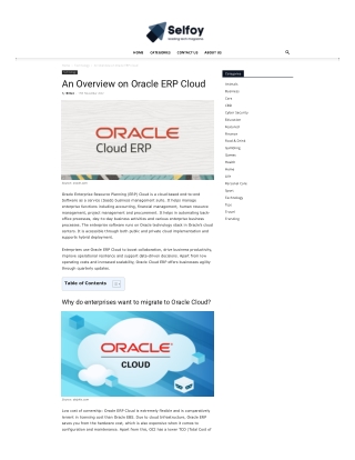 An Overview on Oracle ERP Cloud