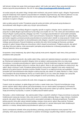 skok pożyczka dla zadłużonych - przegląd