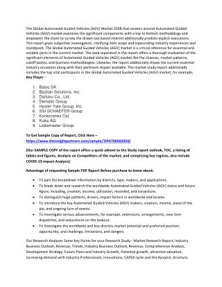 Automated Guided Vehicles (AGV) Market