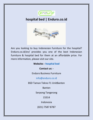 hospital bed | Enduro.co.id