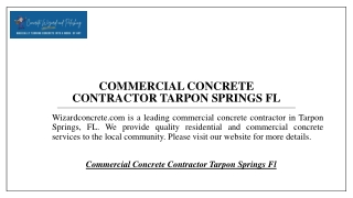 Commercial Concrete Contractor Tarpon Springs FL  Wizardconcrete.com