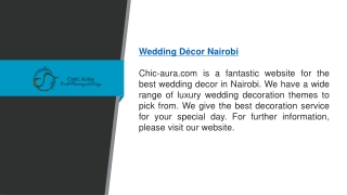Wedding Décor Nairobi Chic-aura.com
