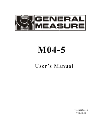 Weighing Controller M04 user manual