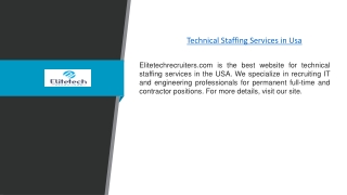 Technical Staffing Services in Usa | Elitetechrecruiters.com