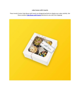 cake boxes with inserts