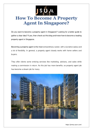 How To Become A Property Agent In Singapore