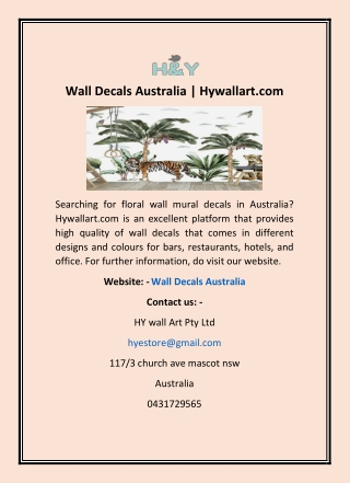 Wall Decals Australia | Hywallart.com