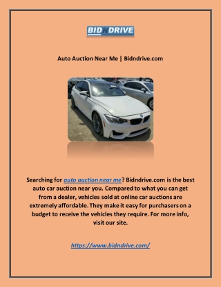 Auto Auction Near Me | Bidndrive.com