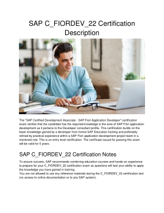 SAP C_FIORDEV_22 Certification Description