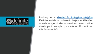 Dentist In Arlington Heights Definitedental.com