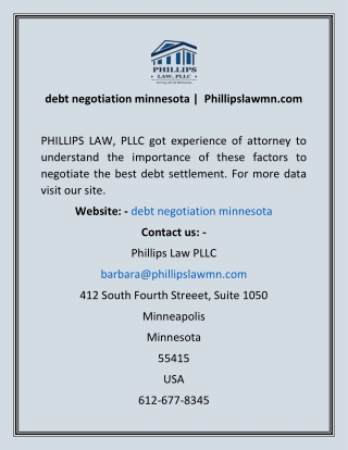 debt negotiation minnesota   Phillipslawmn