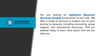 Addiction Recovery Services Canada Susanulmer.ca