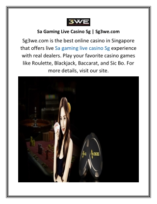 Sa Gaming Live Casino Sg Sg3we.com