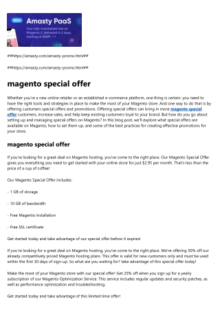 magento special offer