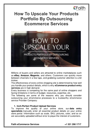 How To Upscale Your Products Portfolio By Outsourcing Ecommerce Services