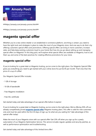 magento special offer