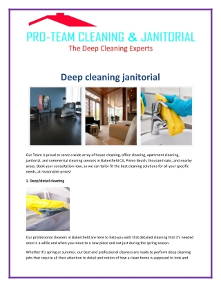 Deep cleaning janitorial