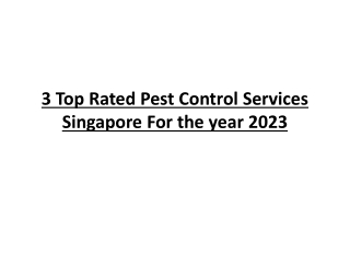 3 Top Rated Pest Control Services Singapore For 2023