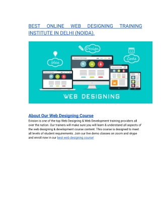 BEST ONLINE WEB DESIGNING TRAINING INSTITUTE IN DELHI (NOIDA).