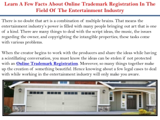 Learn A Few Facts About Online Trademark Registration In The Field Of The Entertainment Industry