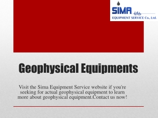 Geophysical Equipments