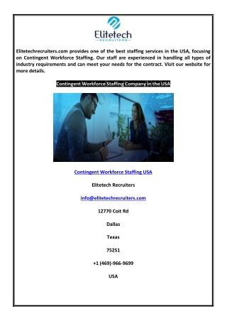 Contingent Workforce Staffing USA