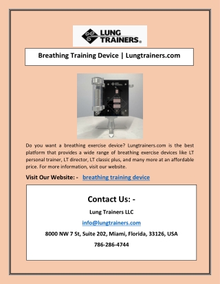 Breathing Training Device | Lungtrainers.com