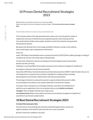 10 Proven Dental Recruitment Strategies 2023 _