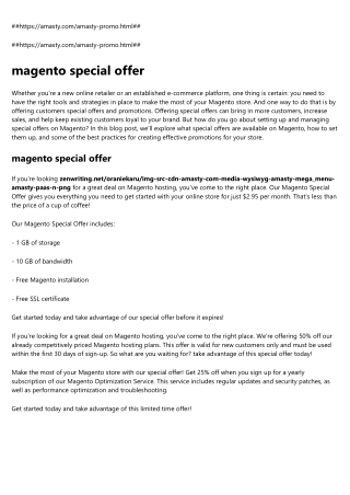 magento special offer