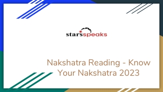 Nakshatra Reading - Know Your Nakshatra 2023