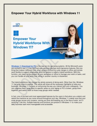 Empower Your Hybrid Workforce With Windows 11