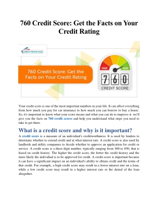 760 Credit Score: Get the Facts on Your Credit Rating