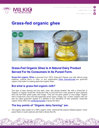 grass-fed organic ghee