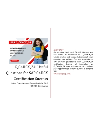 C_C4HCX_24: Useful Questions for SAP C4HCX Certification Success