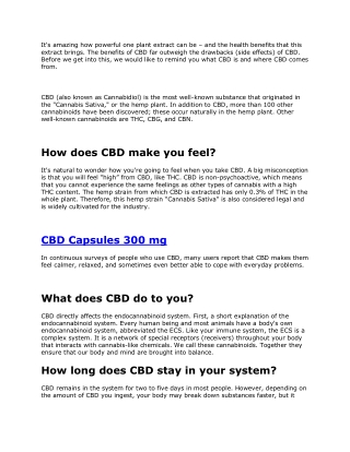CBD Capsules 300 mg