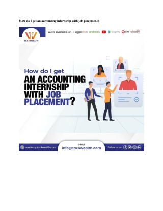 Get Internship with Job Placements | Academy Tax4wealth