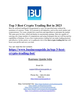 Top 3 Best Crypto Trading Bot in 2023