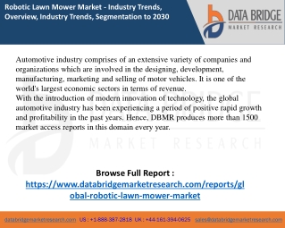 Robotic Lawn Mower Market report