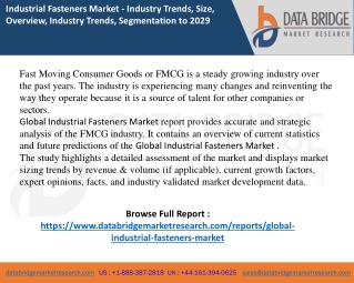 Industrial Fasteners Market report