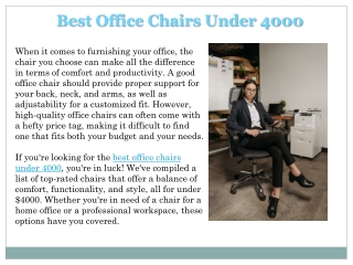 Best Office Chairs Under 4000